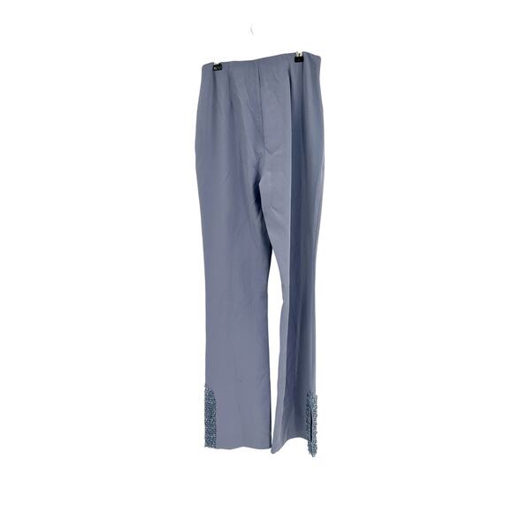 Cinq a Sept Embellished Straight Leg High Waisted Seamed Pants in Slate 6 NWT - Picture 3 of 4